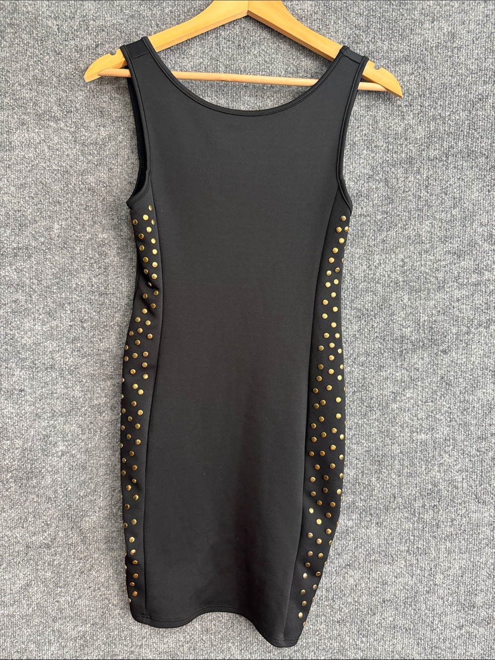 Forever 21 Black Gold Studded Bodycon Mini Dress